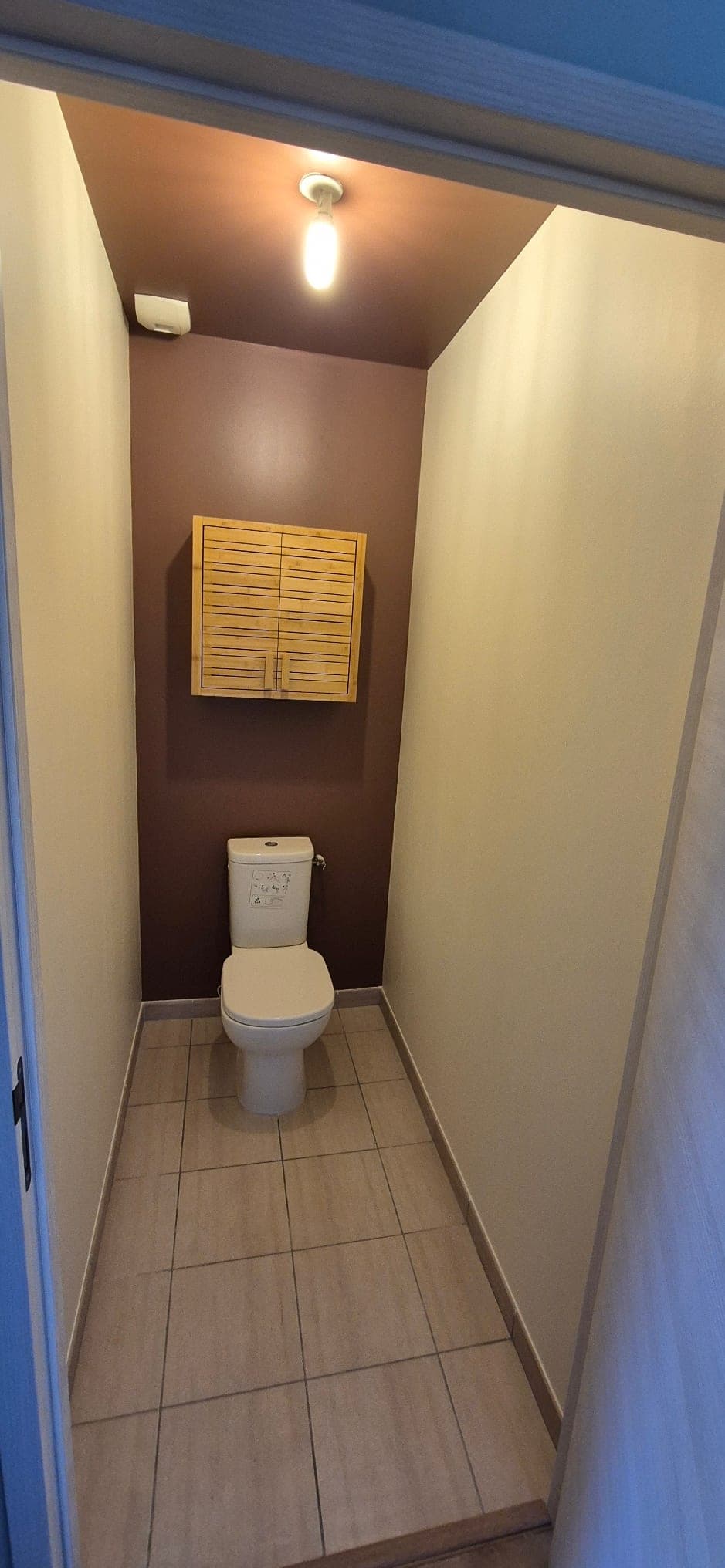 WC repeint en teinte chocolat — après