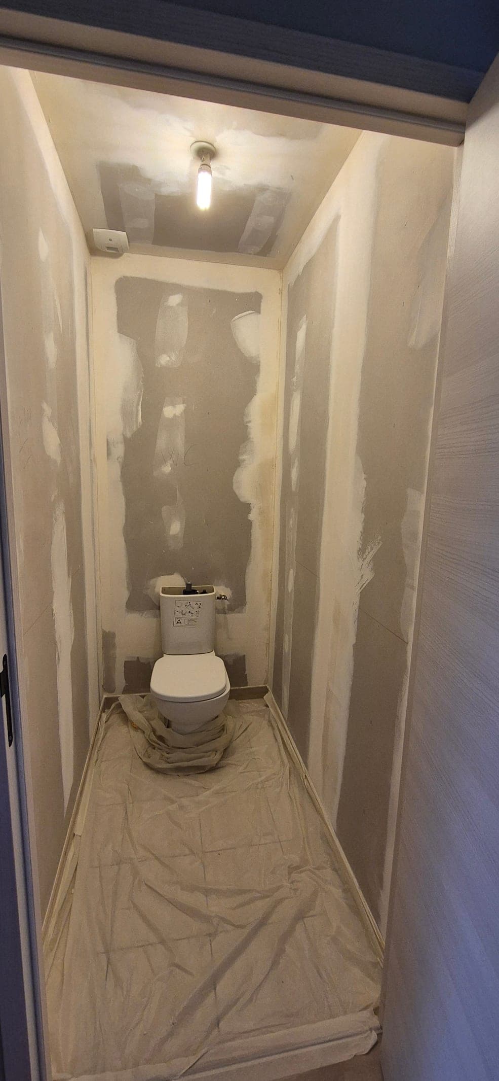 WC repeint en teinte chocolat — avant